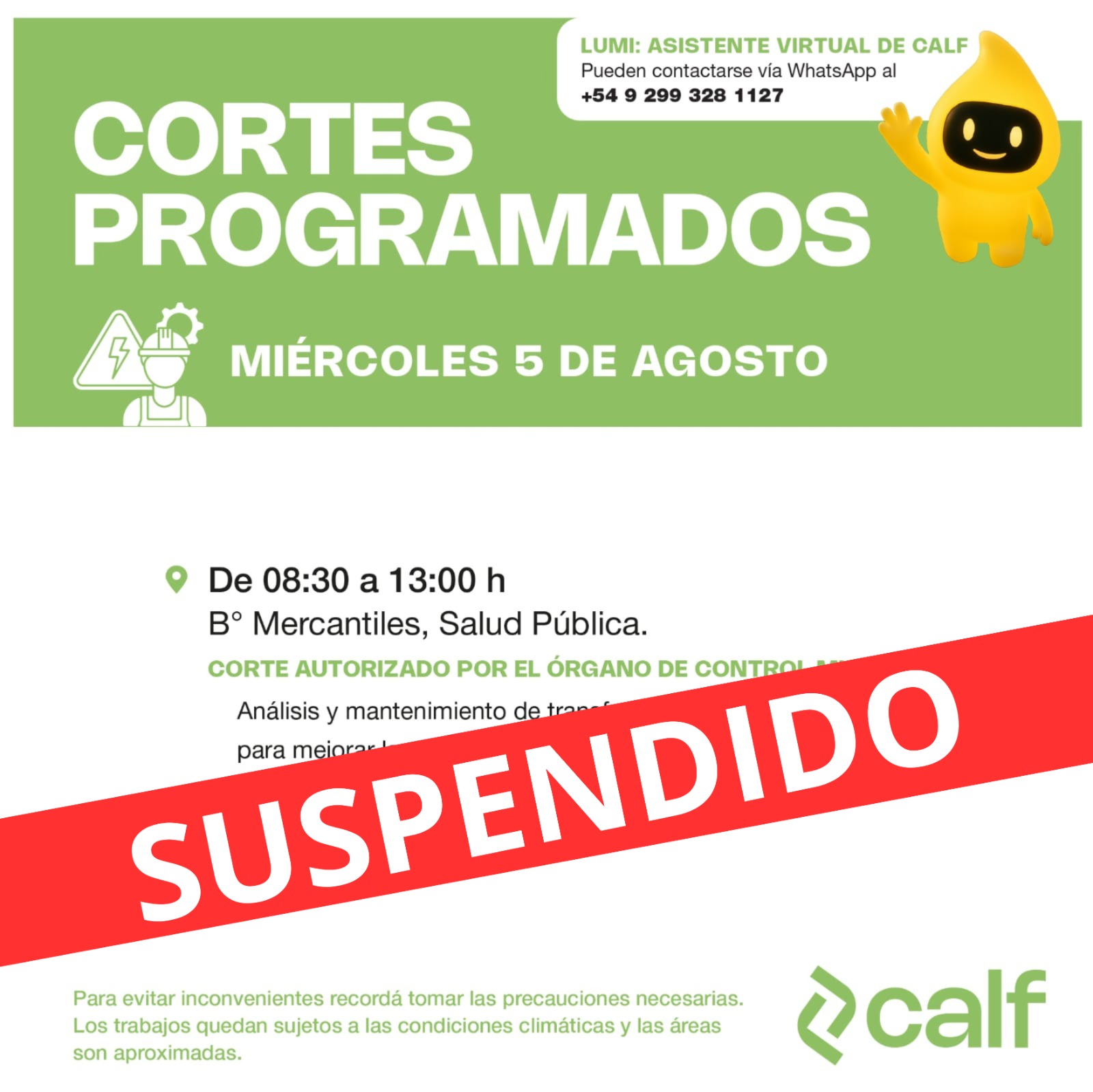 Lee más sobre el artículo Corte de hoy suspendido.