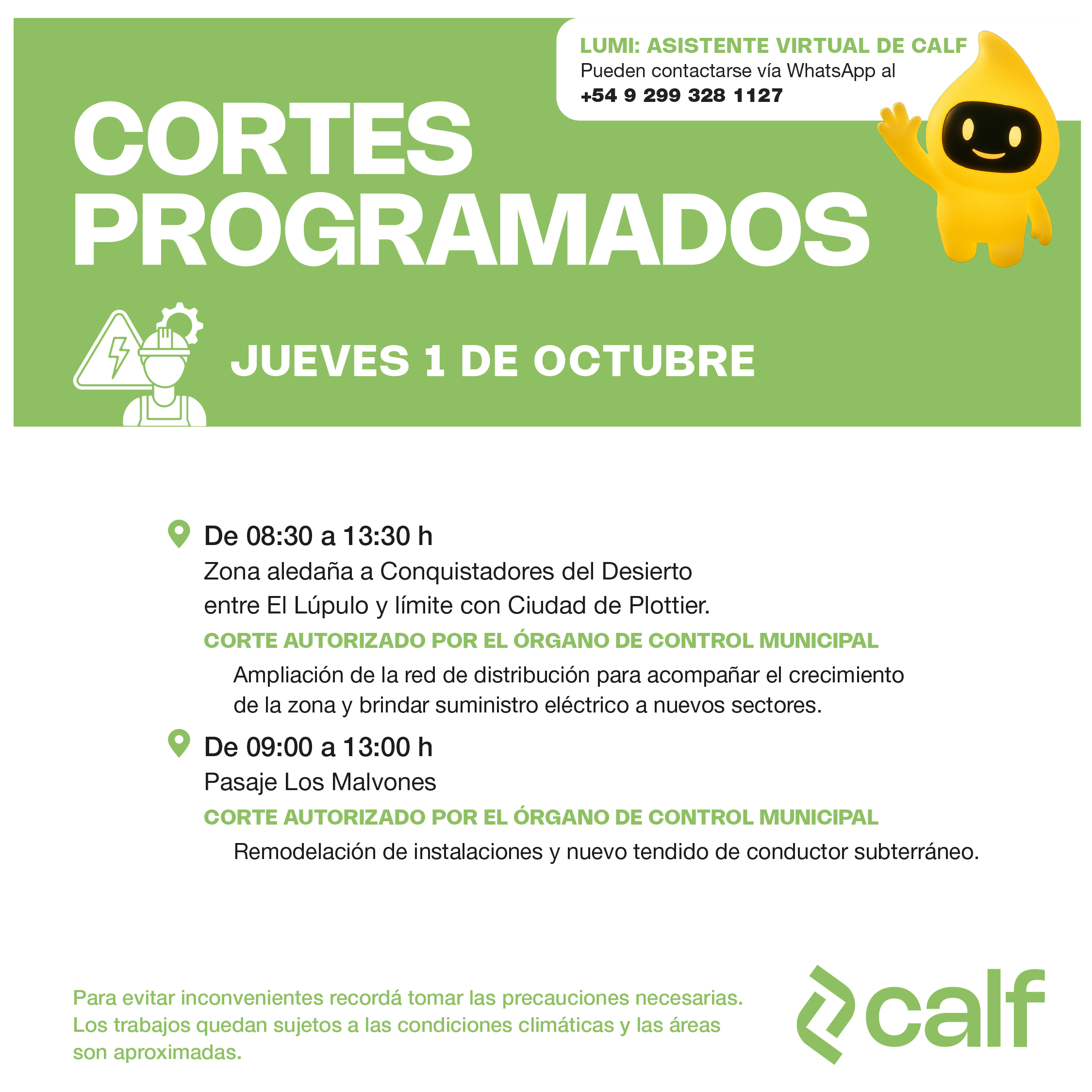Lee más sobre el artículo Trabajos programados 1-10