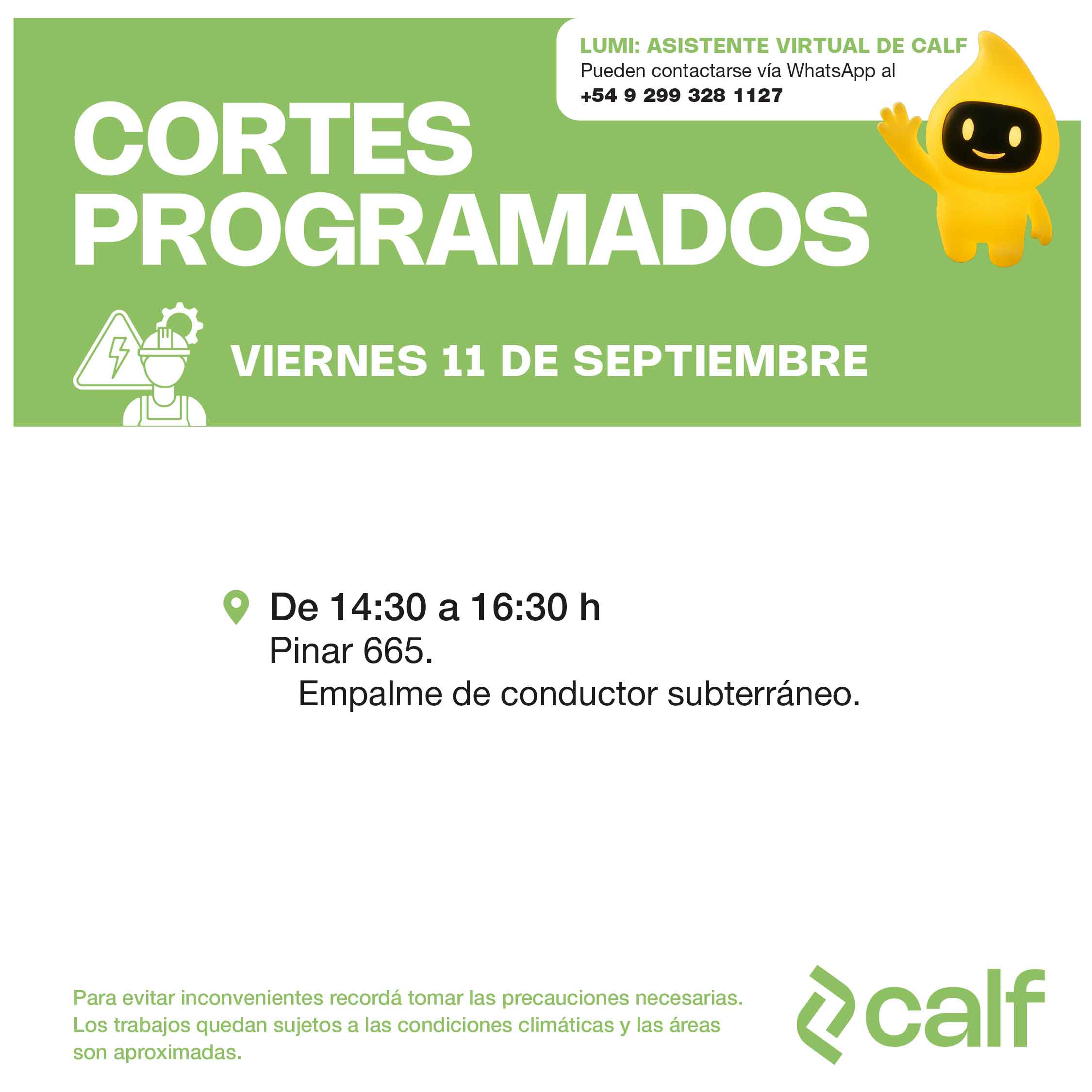 Lee más sobre el artículo Corte programado del 11-09