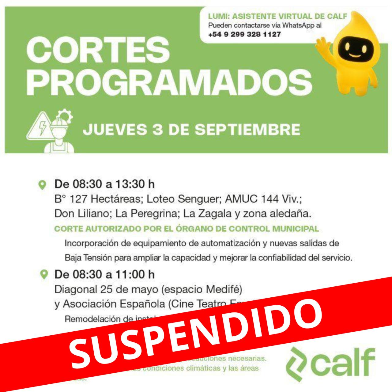 Lee más sobre el artículo Trabajos programados para este jueves 3 de septiembre
